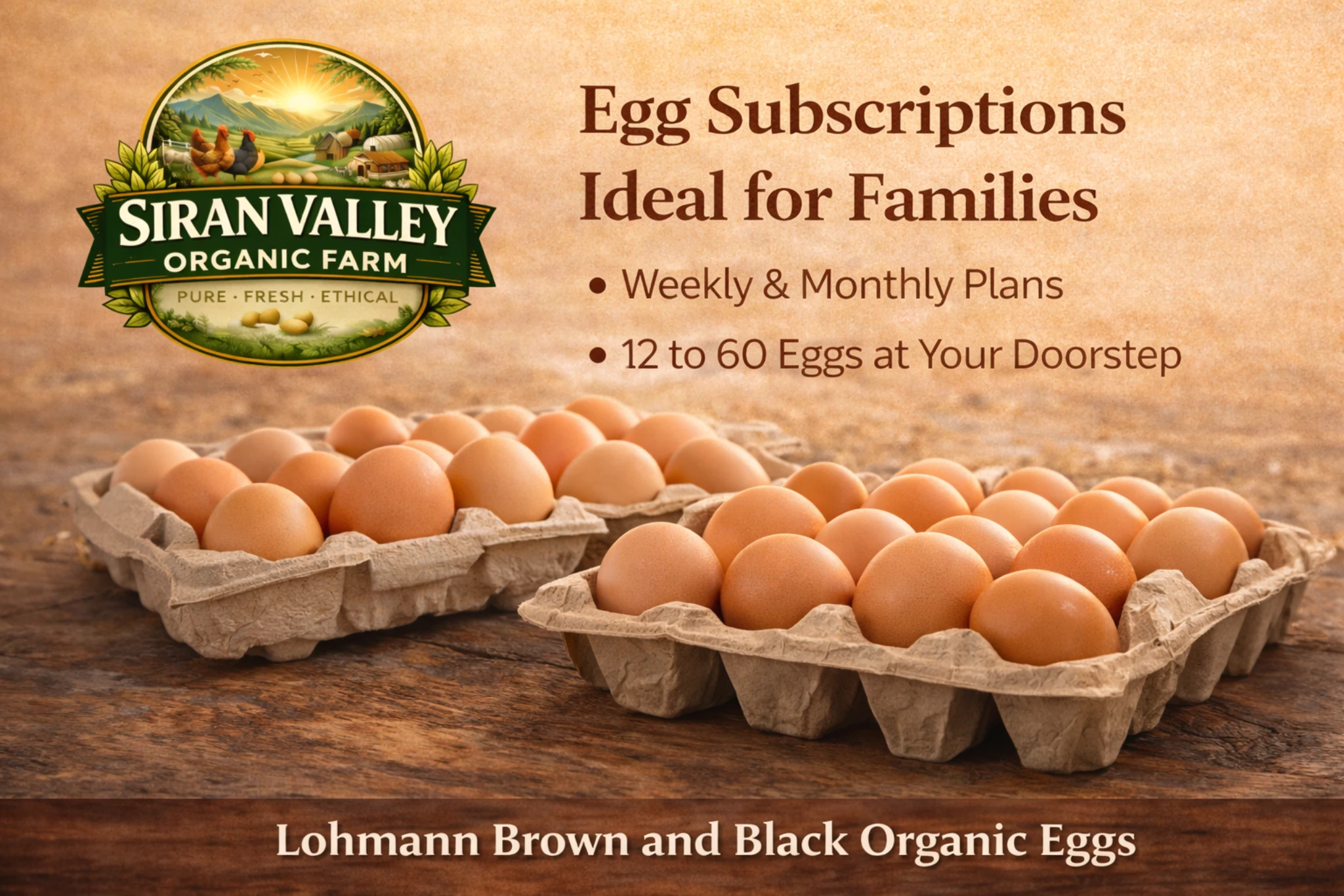 60 eggs bulk pack from Siran Valley